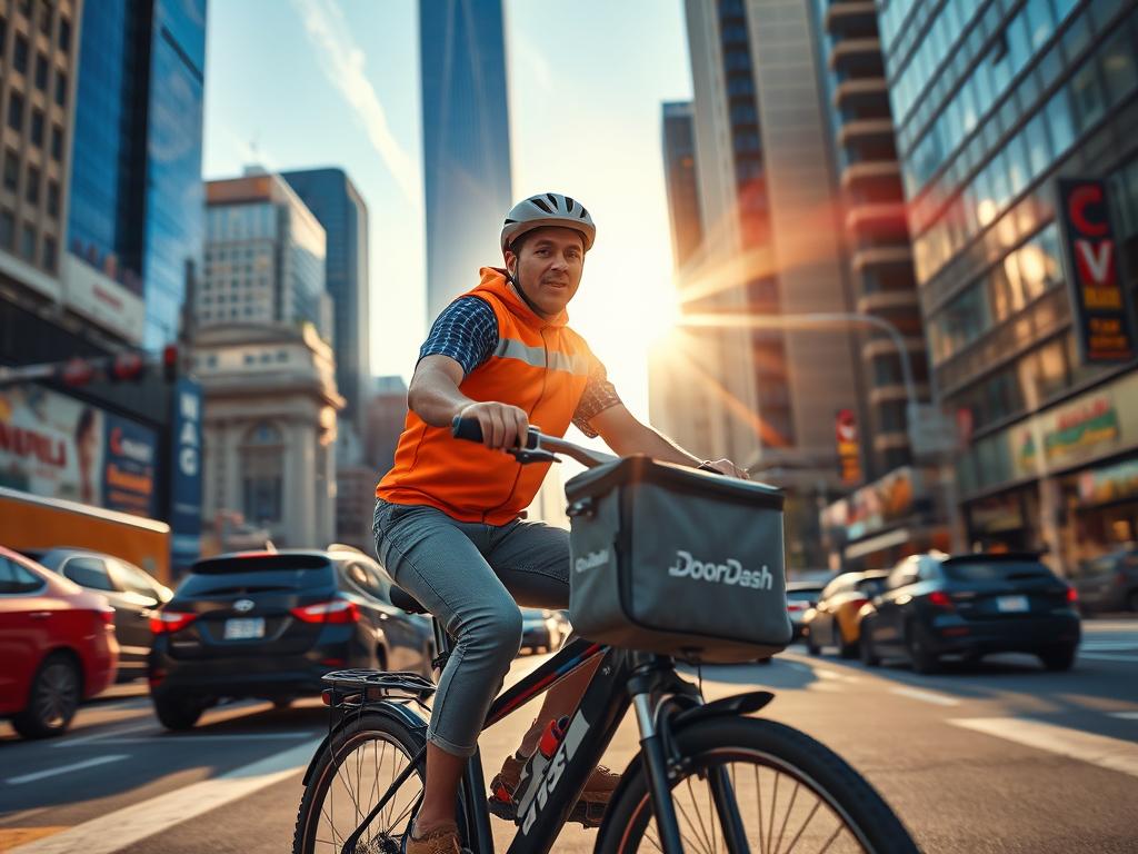 Repartidor de DoorDash en acción